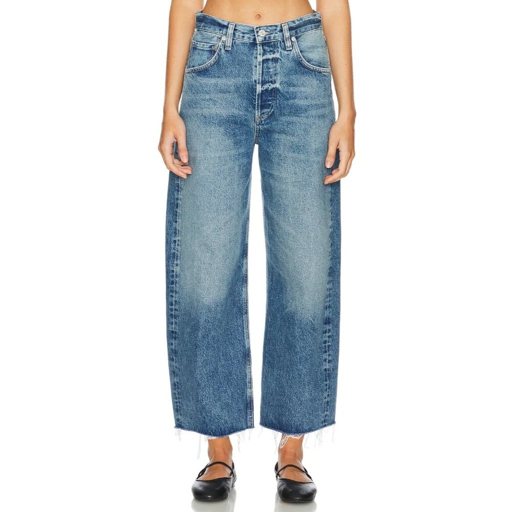 Citizens Of Humanity Blue Wide-Leg High-Rise Jeans